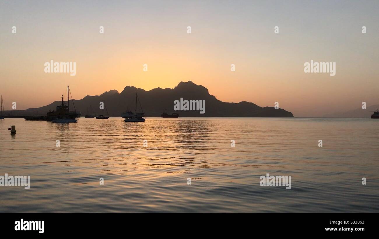 Sonnenuntergang auf der Insel Sao Vicente, Kap Verde Stockfoto