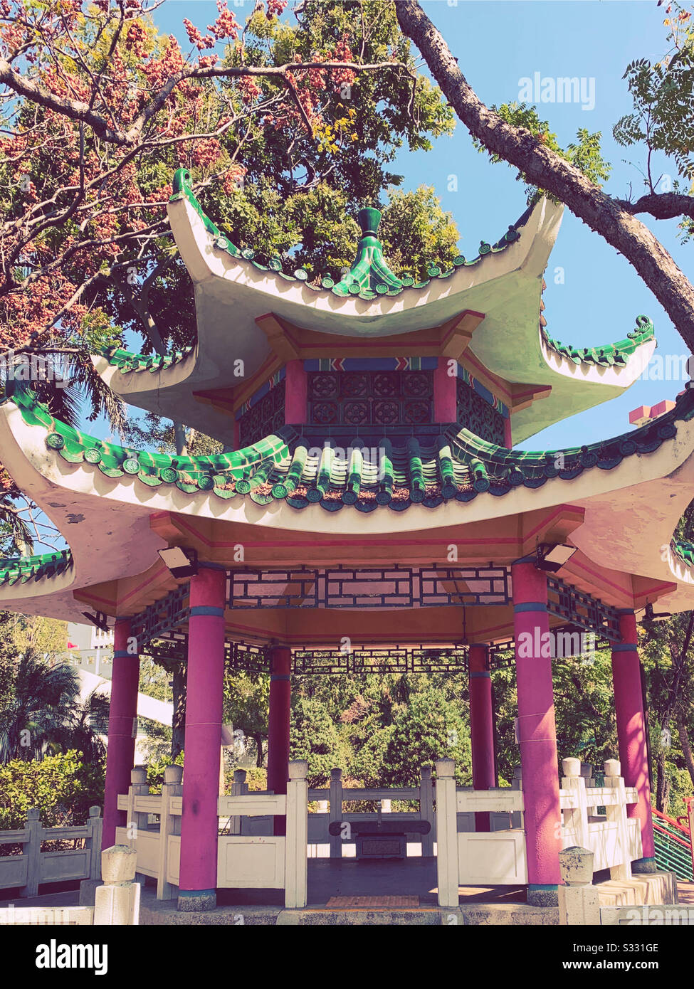 Innenhof im chinesischen Stil, chinesischer Garten, chinesische Architektur Stockfoto