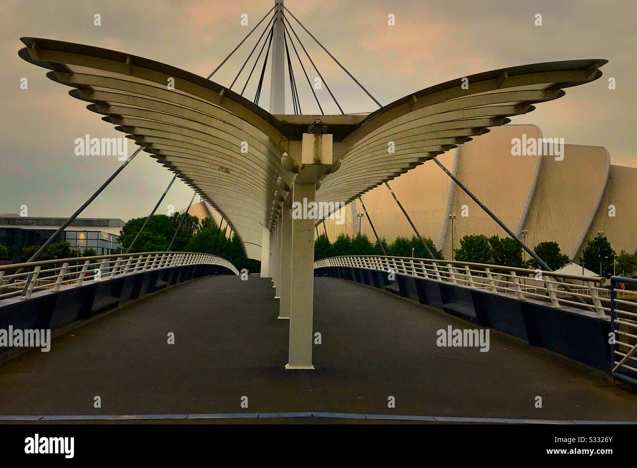 Bells Brücke über den Fluss Clyde in Glasgow, Schottland. Stockfoto