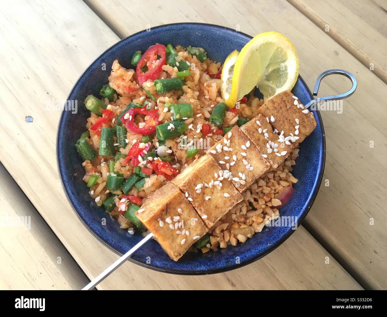 Veganes Essen - Smartphone-aufgenommenes Stockfoto