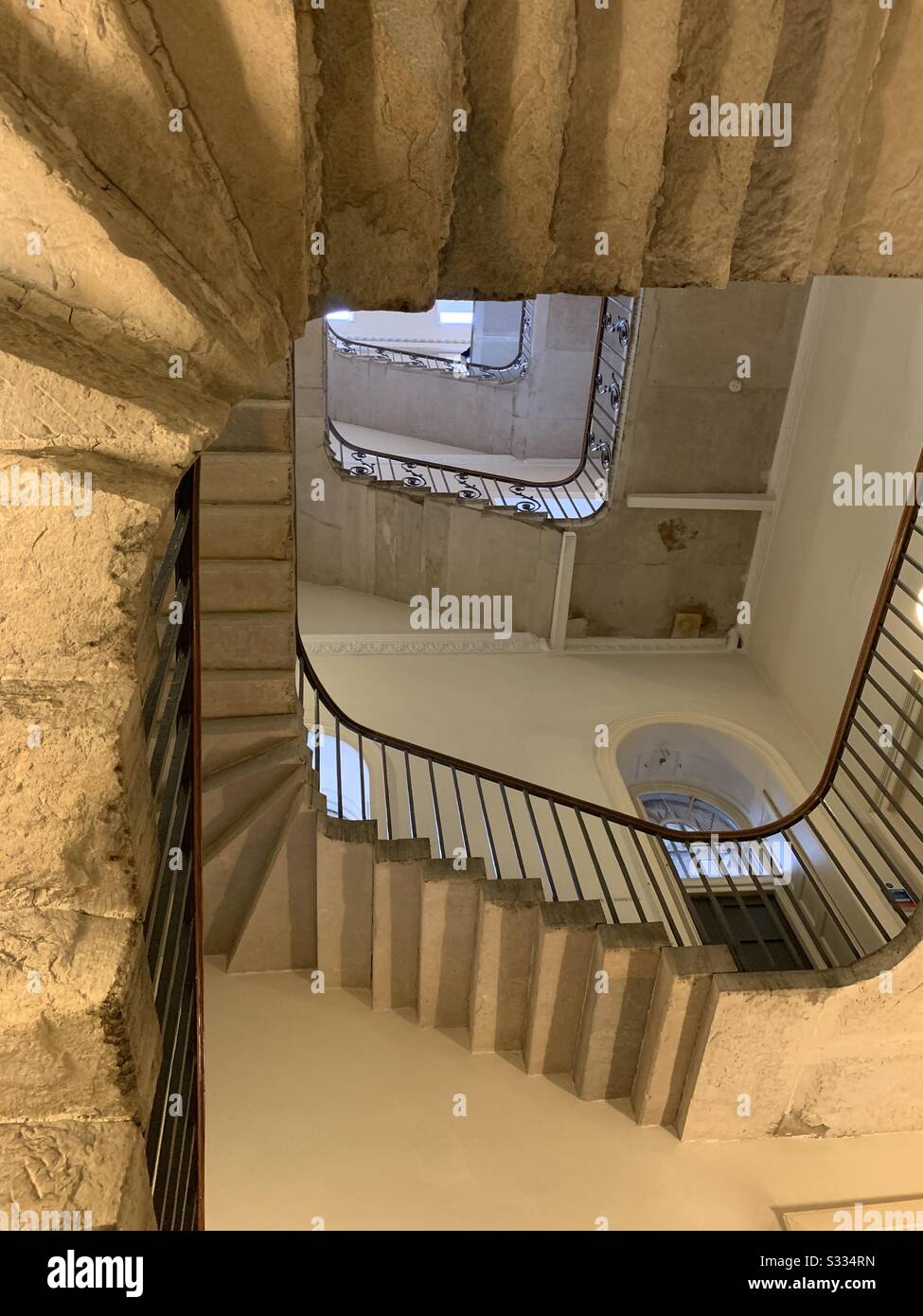 Blick auf das Treppenhaus im Somerset House, London Stockfoto
