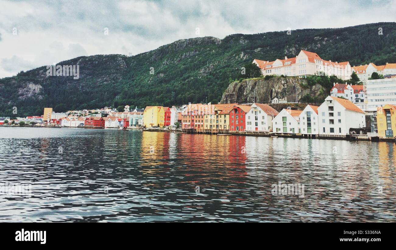 Bergen, Norwegen - Smartphone-aufgenommenes Stockfoto