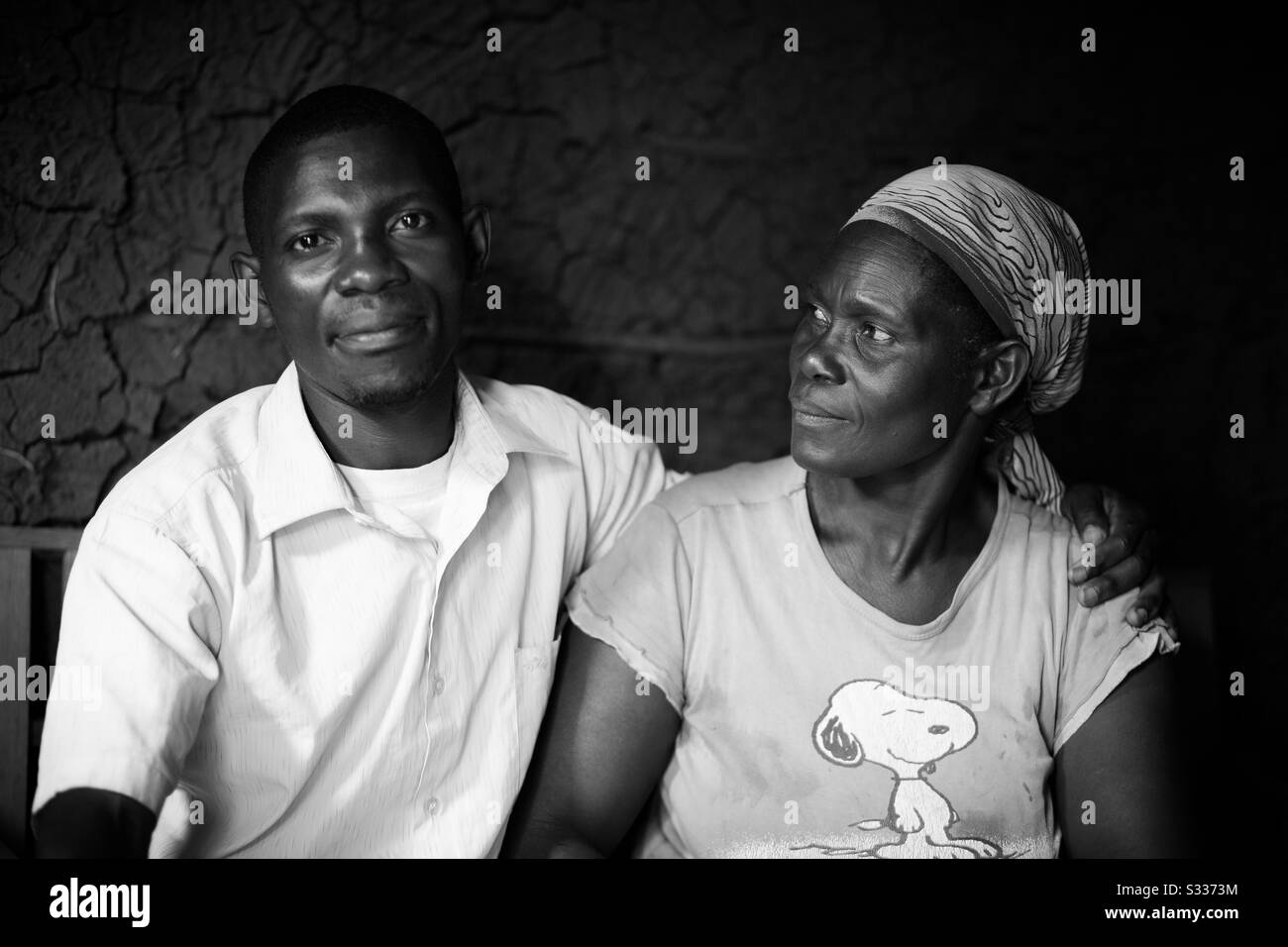 Ruandische Mutter und Sohn Stockfoto