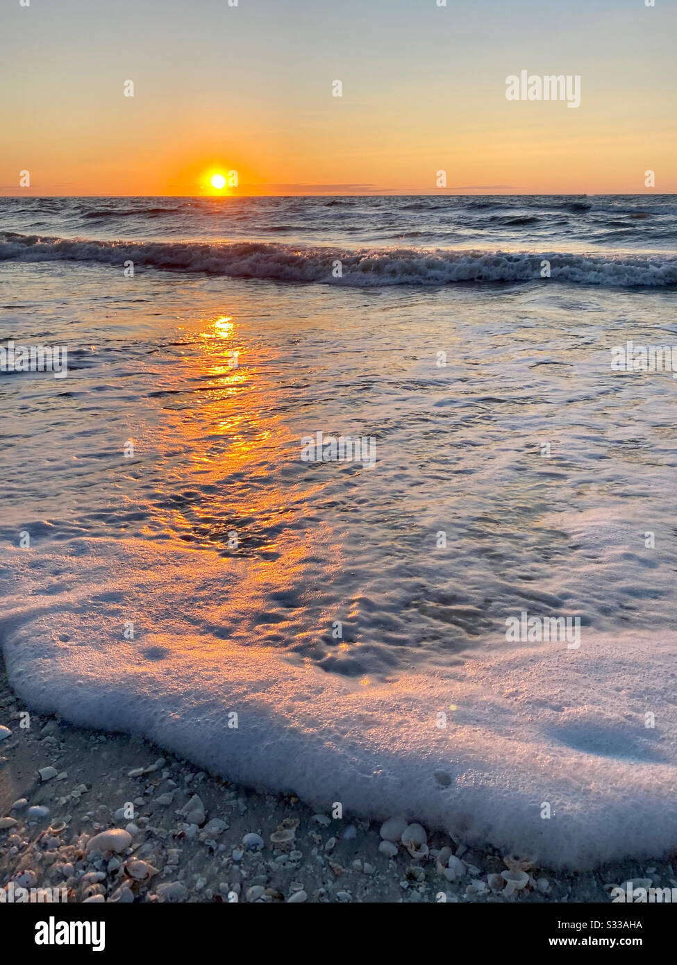 Sonnenuntergang auf Marco Island, Florida Stockfoto