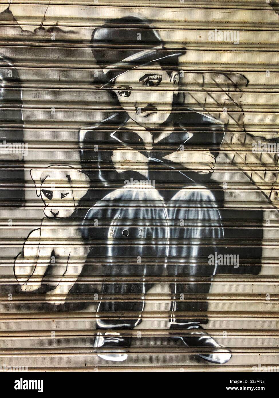 Straßenkunst in Guarulhos, Brasilien. - Smartphone-aufgenommenes Stockfoto