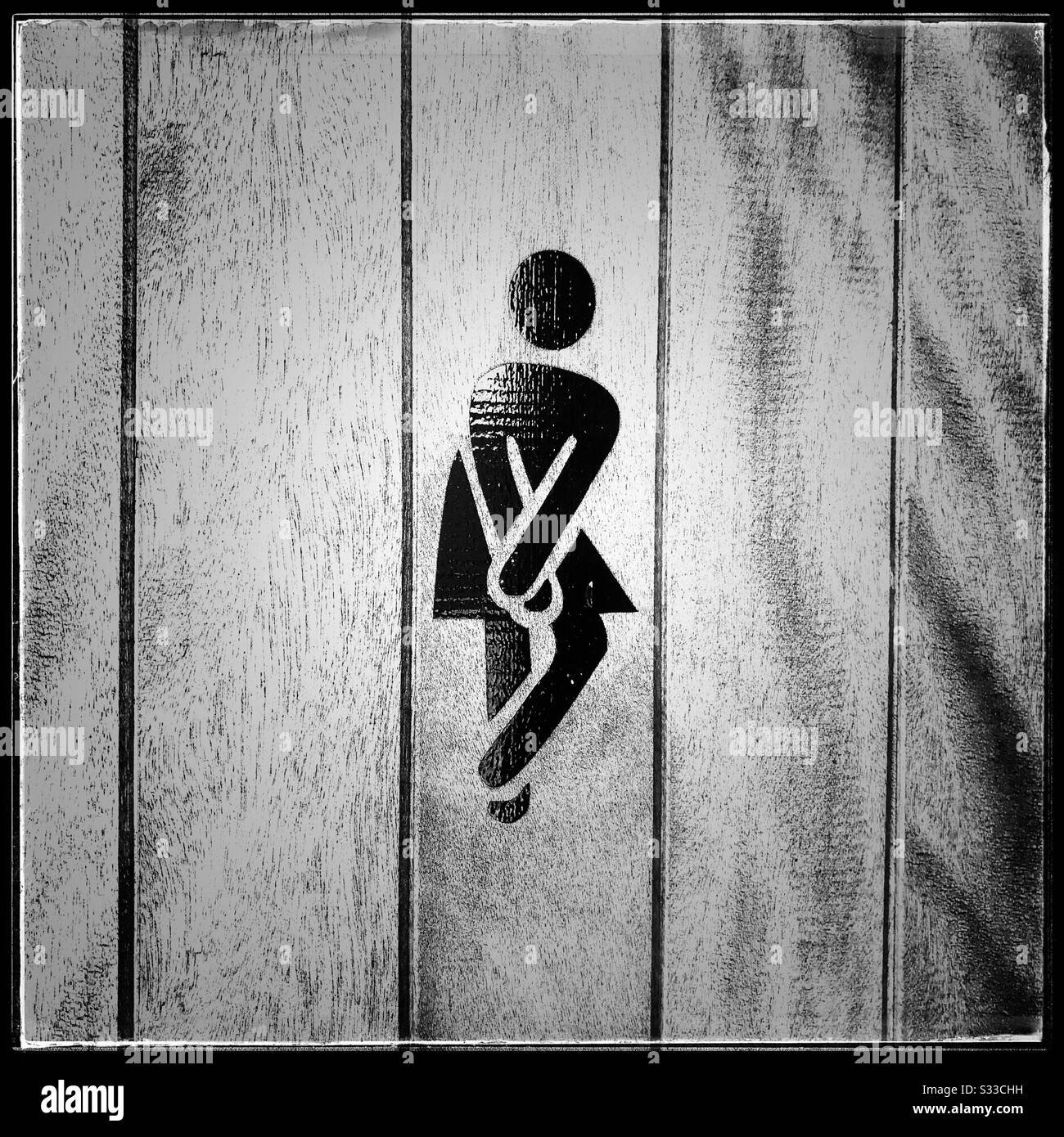 Wc unterzeichnen. Stockfoto