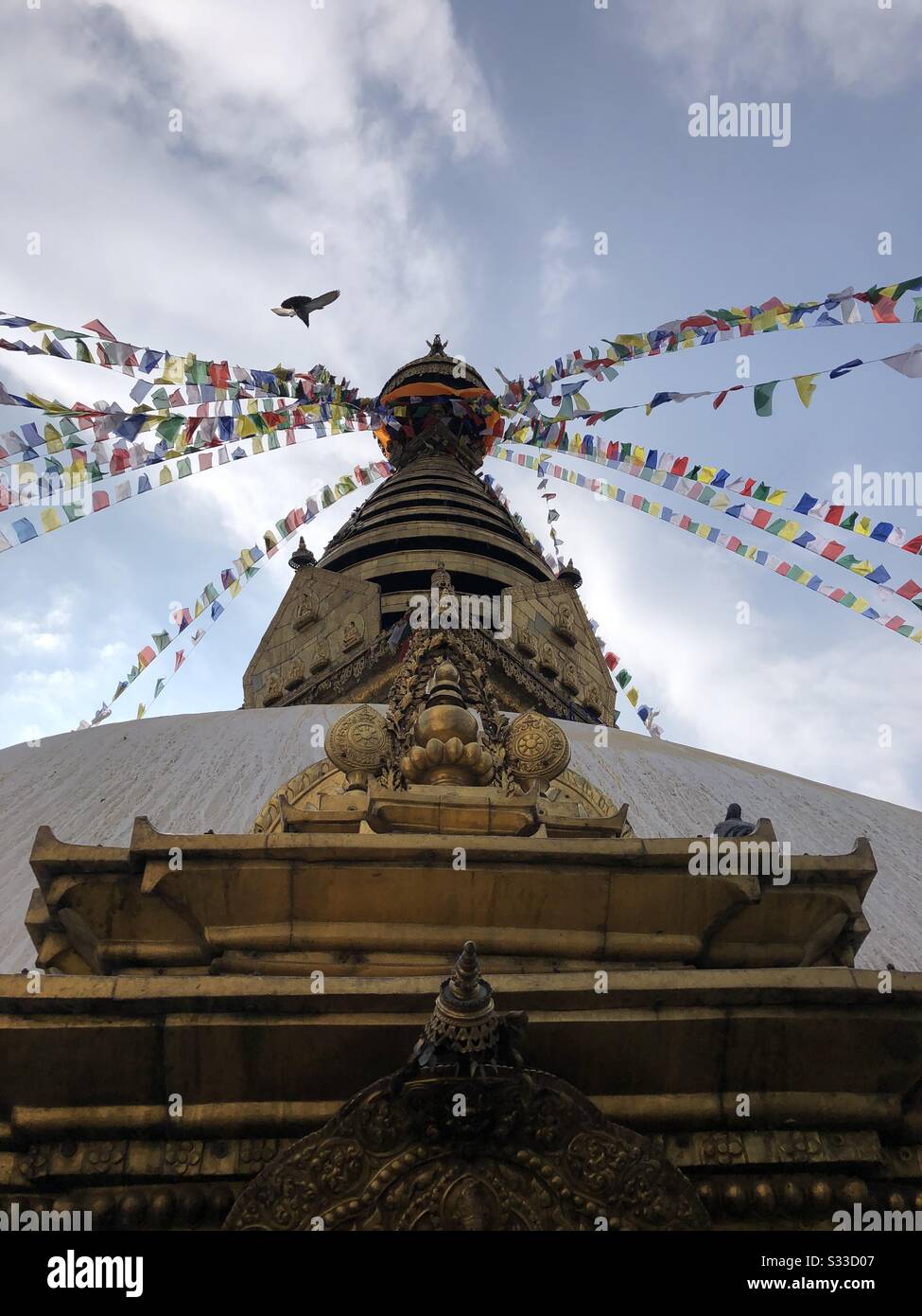 Besuchen Sie Swayambhu Stupa in Kathmandu Nepal. Stockfoto