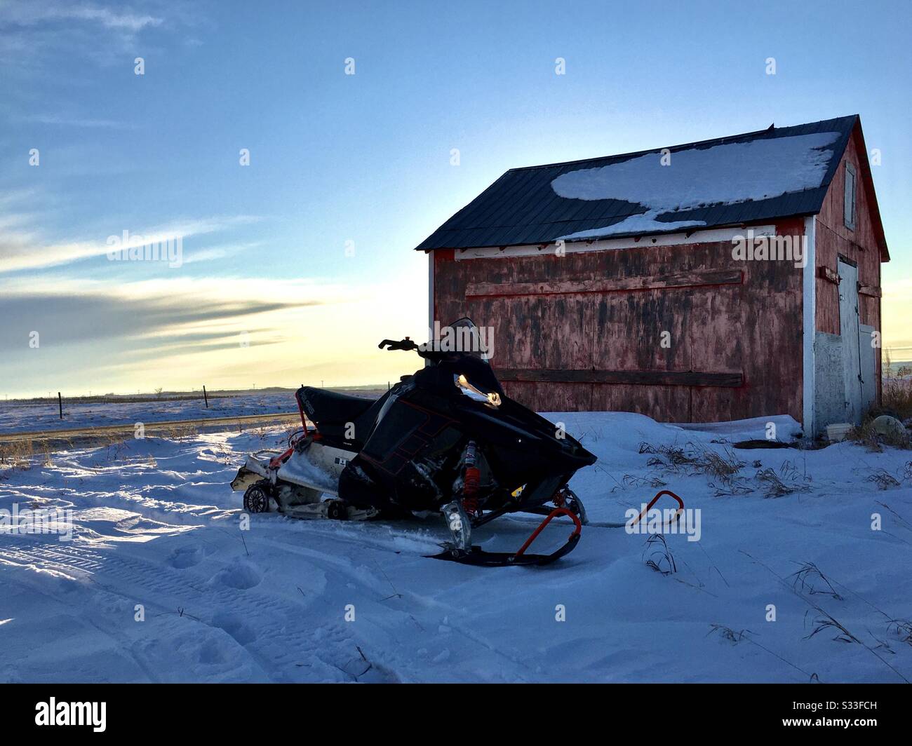 Snowmobiling Stockfoto