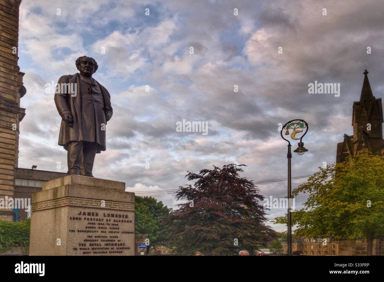 Statue von James Lumsden, Lord Provost of Glasgow von den Jahren von 1844 bis 1856. Stockfoto