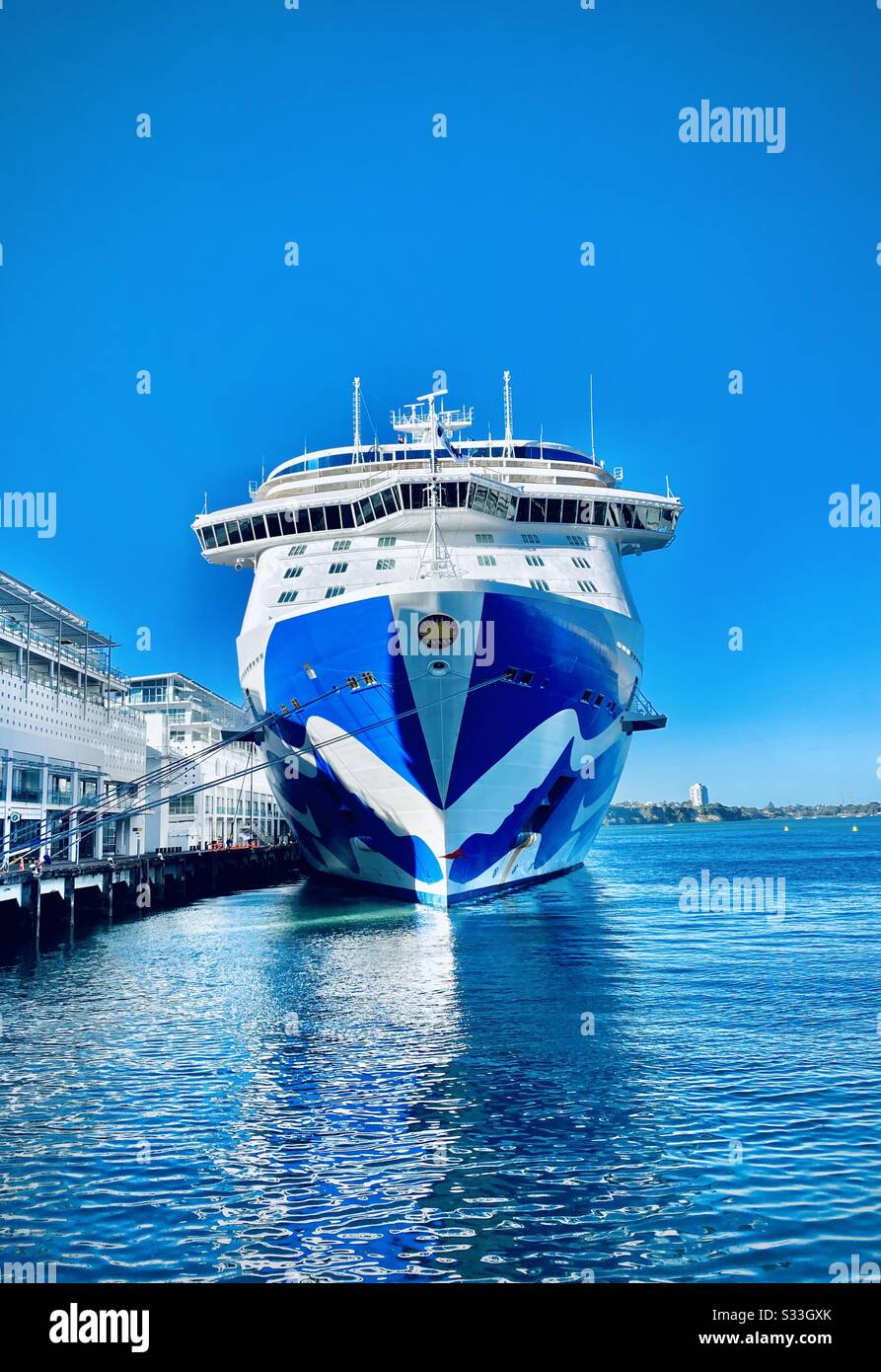 Die Majestic Princess dockte in Aucklands Prince's Wharf Stockfoto