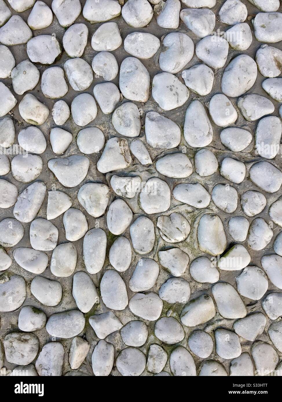 Weißer Stein auf dem Boden Stockfoto
