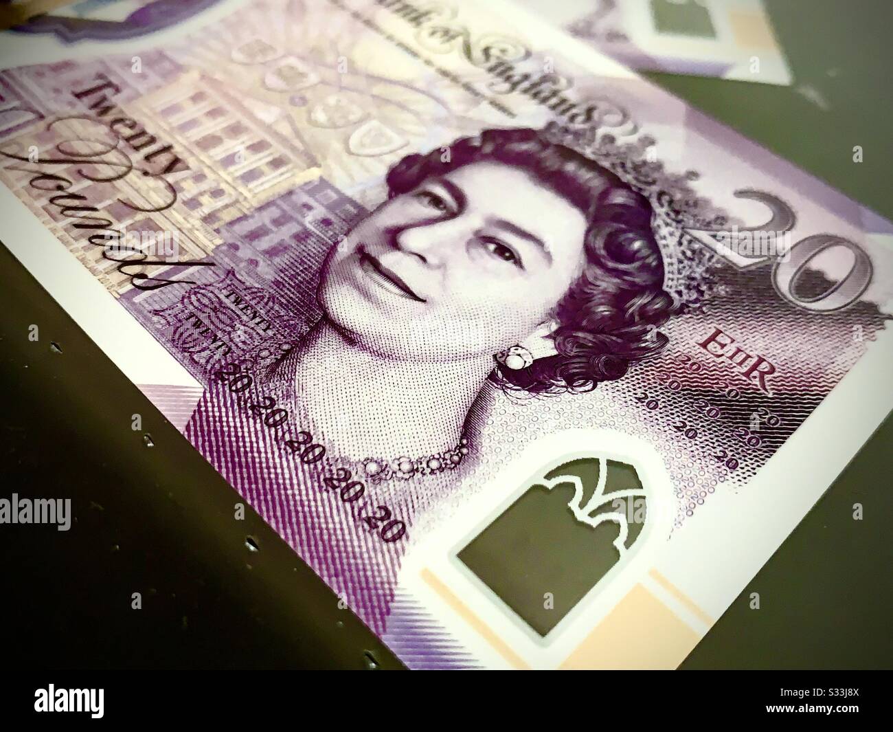 20-Pfund-note - Smartphone-aufgenommenes Stockfoto