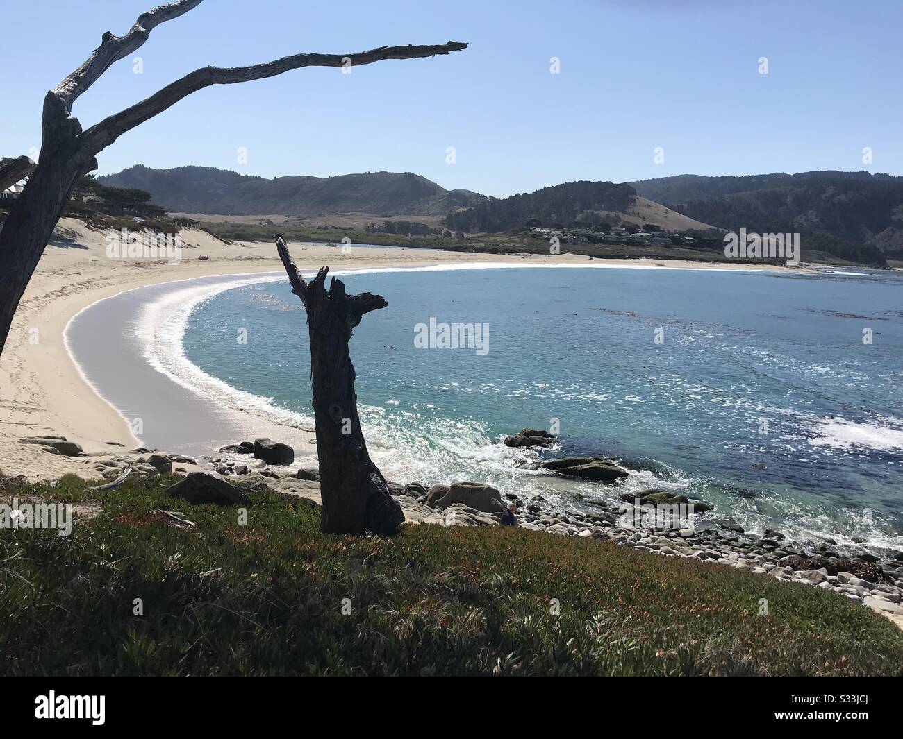 Carmel California Strand - Smartphone-aufgenommenes Stockfoto