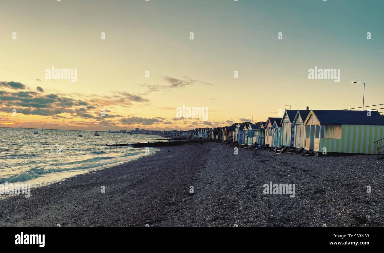 Sunset Beach Hut Stockfoto