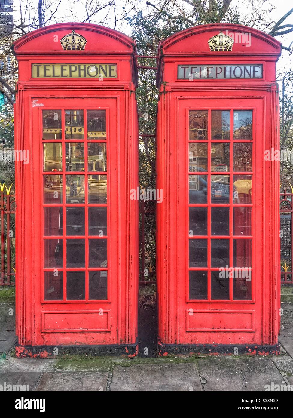 Londoner Telefonzellen Stockfoto