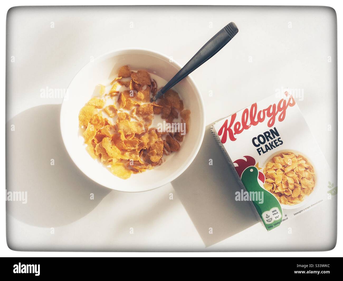 Kellogg's Maisflocken - Smartphone-aufgenommenes Stockfoto