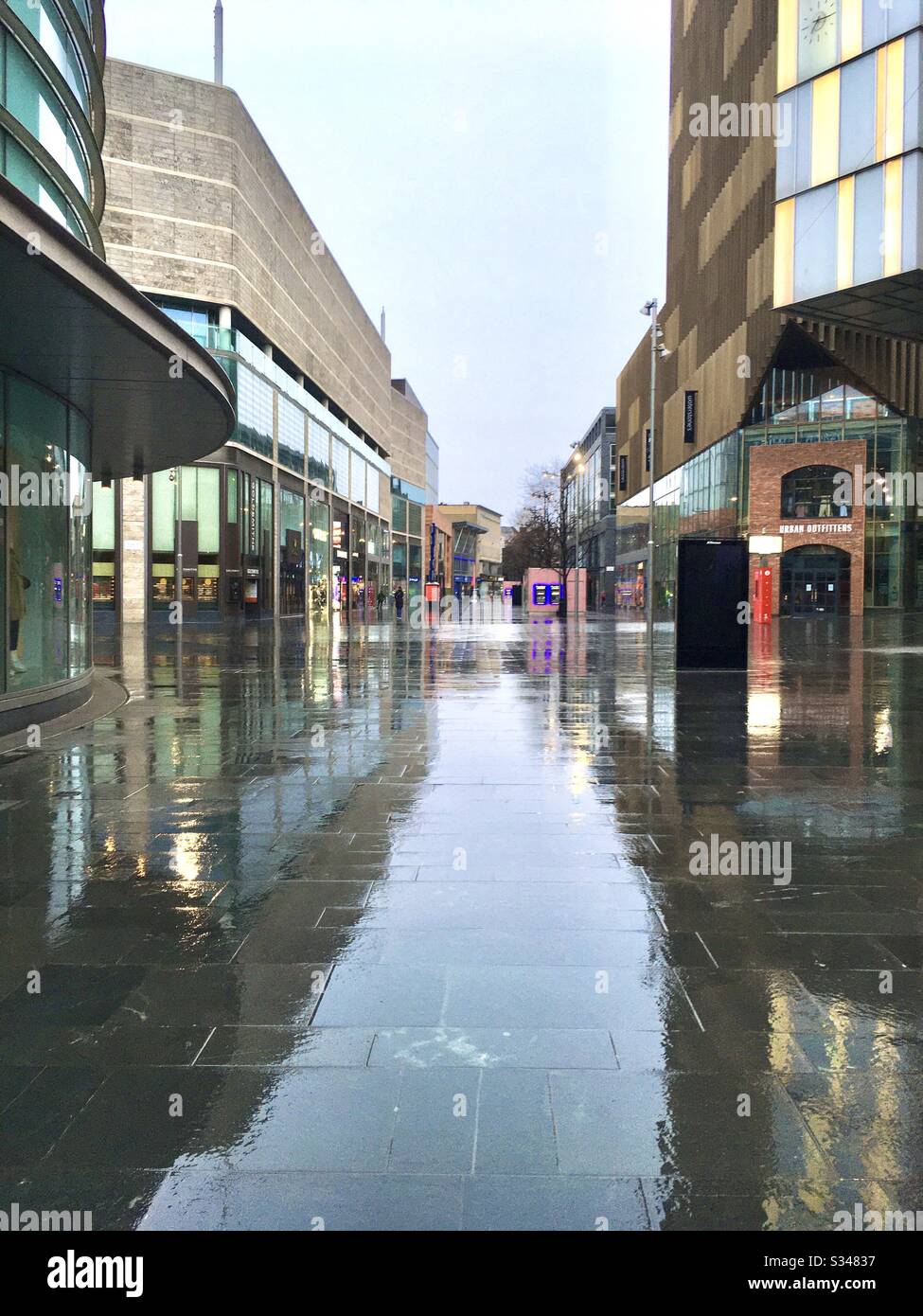 Leeres Einkaufszentrum Liverpool One Stockfoto