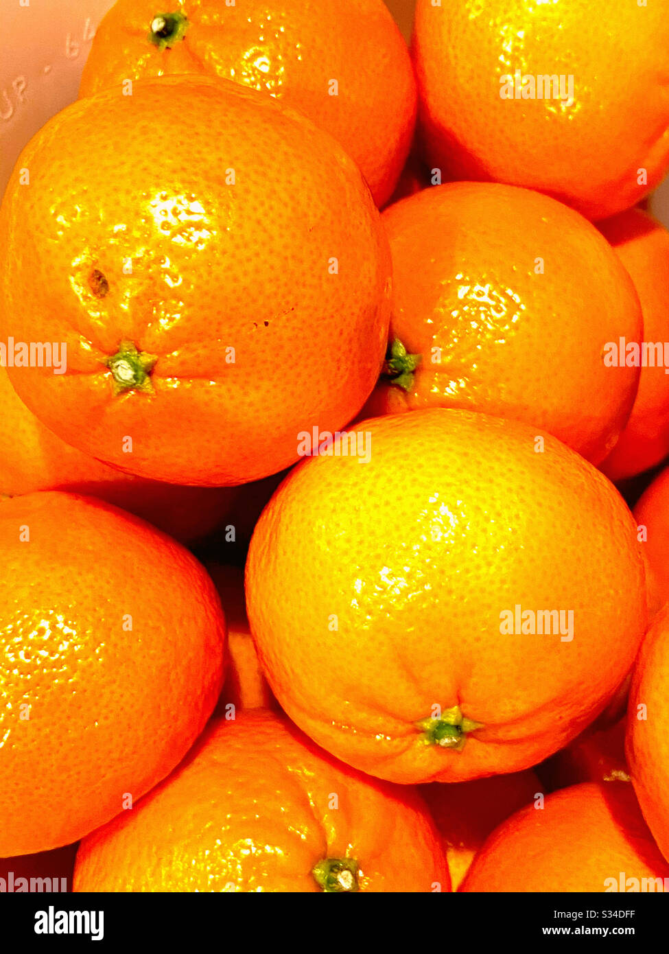 Frischen orangefarbenen Fruchthintergrund im Nahaufnahme Stockfoto