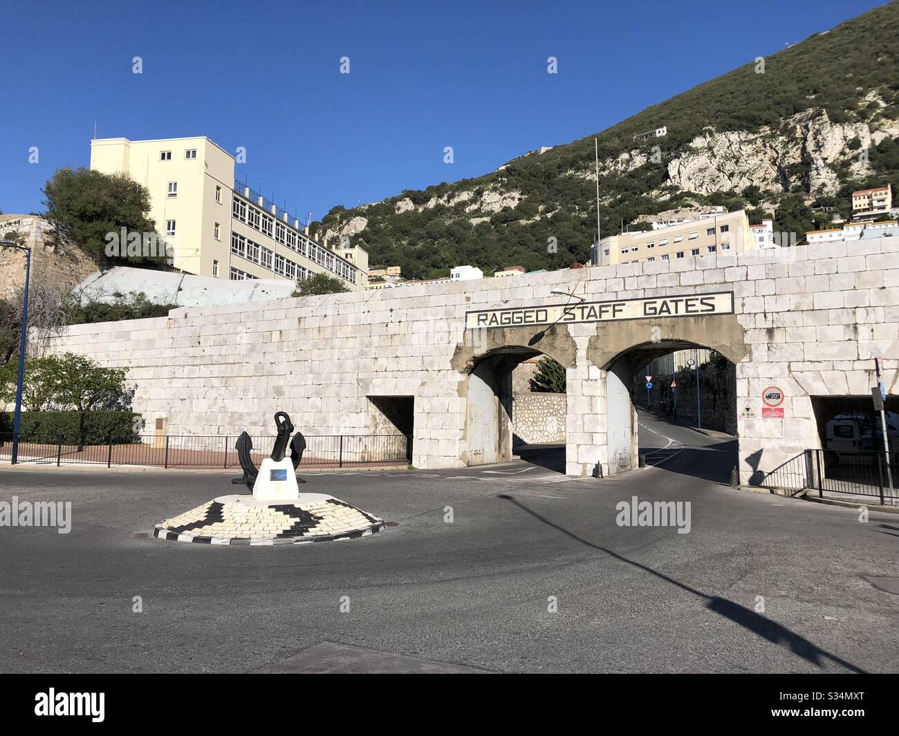 Ausgefranste Stabstore in Gibraltar Stockfoto