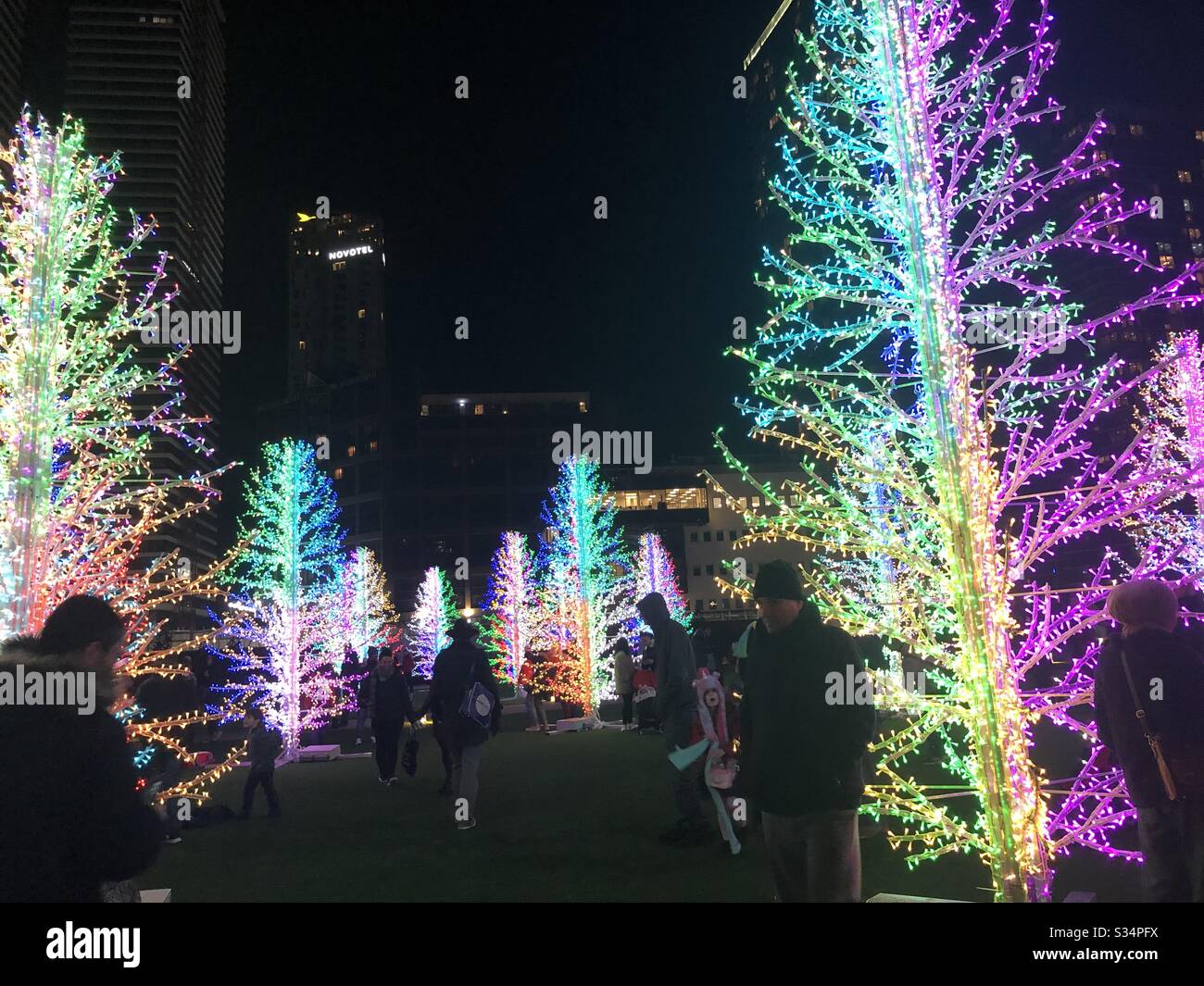 Canary Wharf Winter Lights Festival Stockfoto