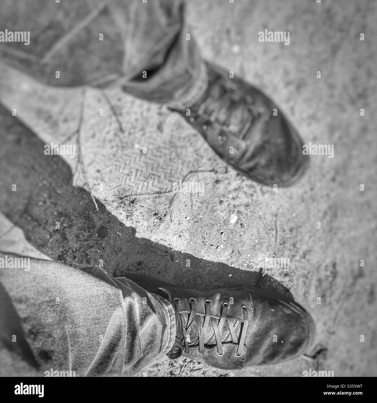 Toms Herren Lederstiefel Stockfoto