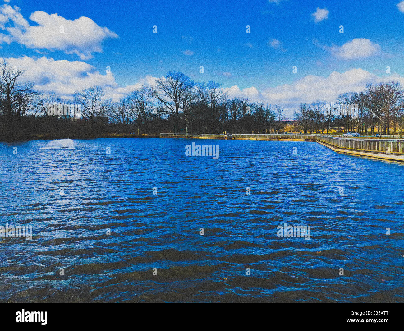 Verblasste See, blau skype Stockfoto