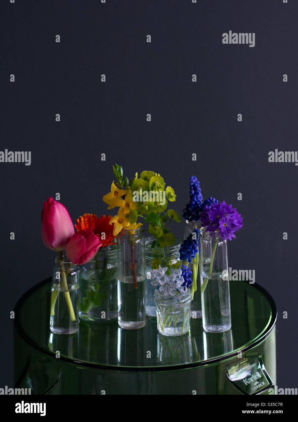 Moody Rainbow Blumen Vase Stockfoto