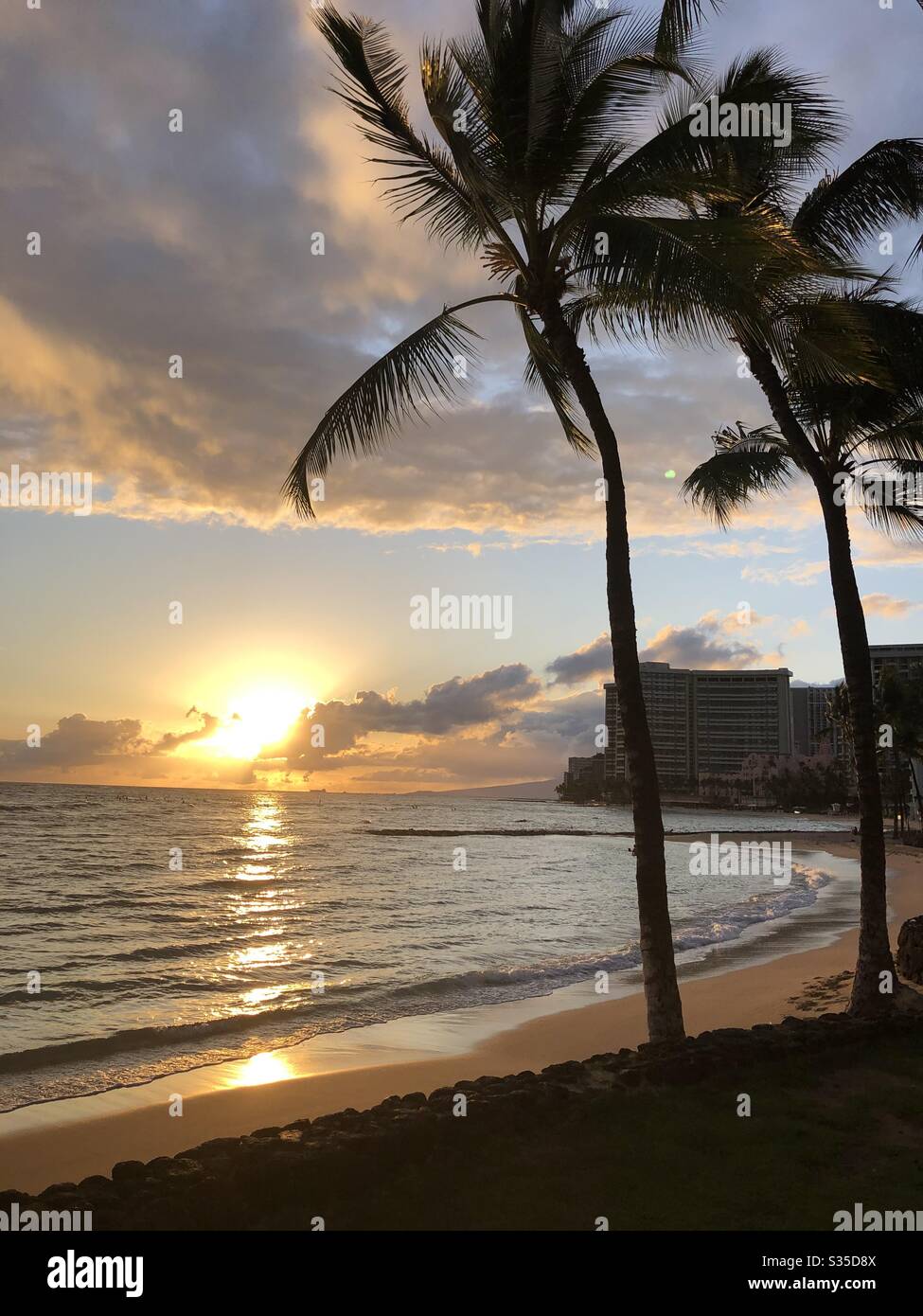 Strand von Waikiki Honolulu Stockfoto