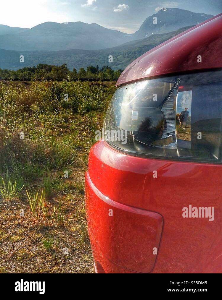 Camper in Schottland Stockfoto