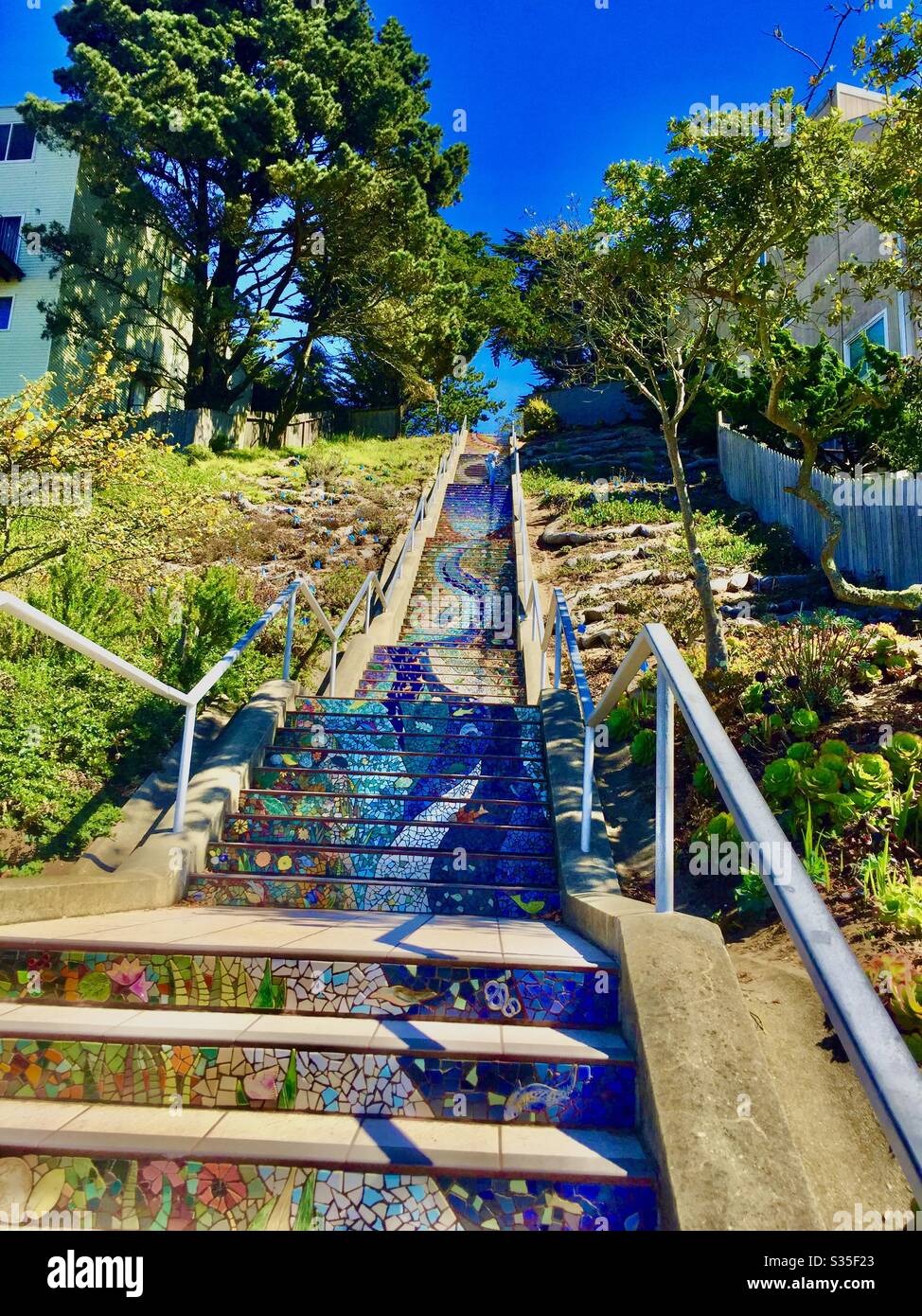 Verborgene Treppe San Francisco Stockfoto