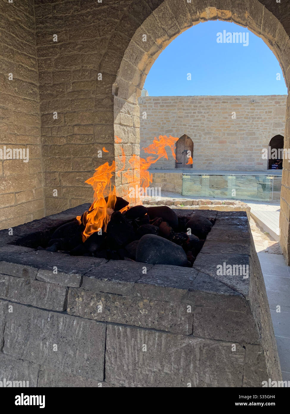 Ataschgah von Baku oder Feuertempel von Baku in Baku, AZE Stockfoto