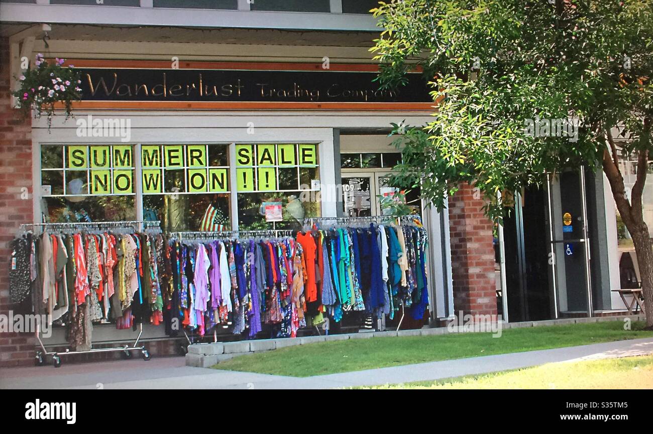 Kleiderständer für den Außenbereich, Calgary, Alberta Stockfoto