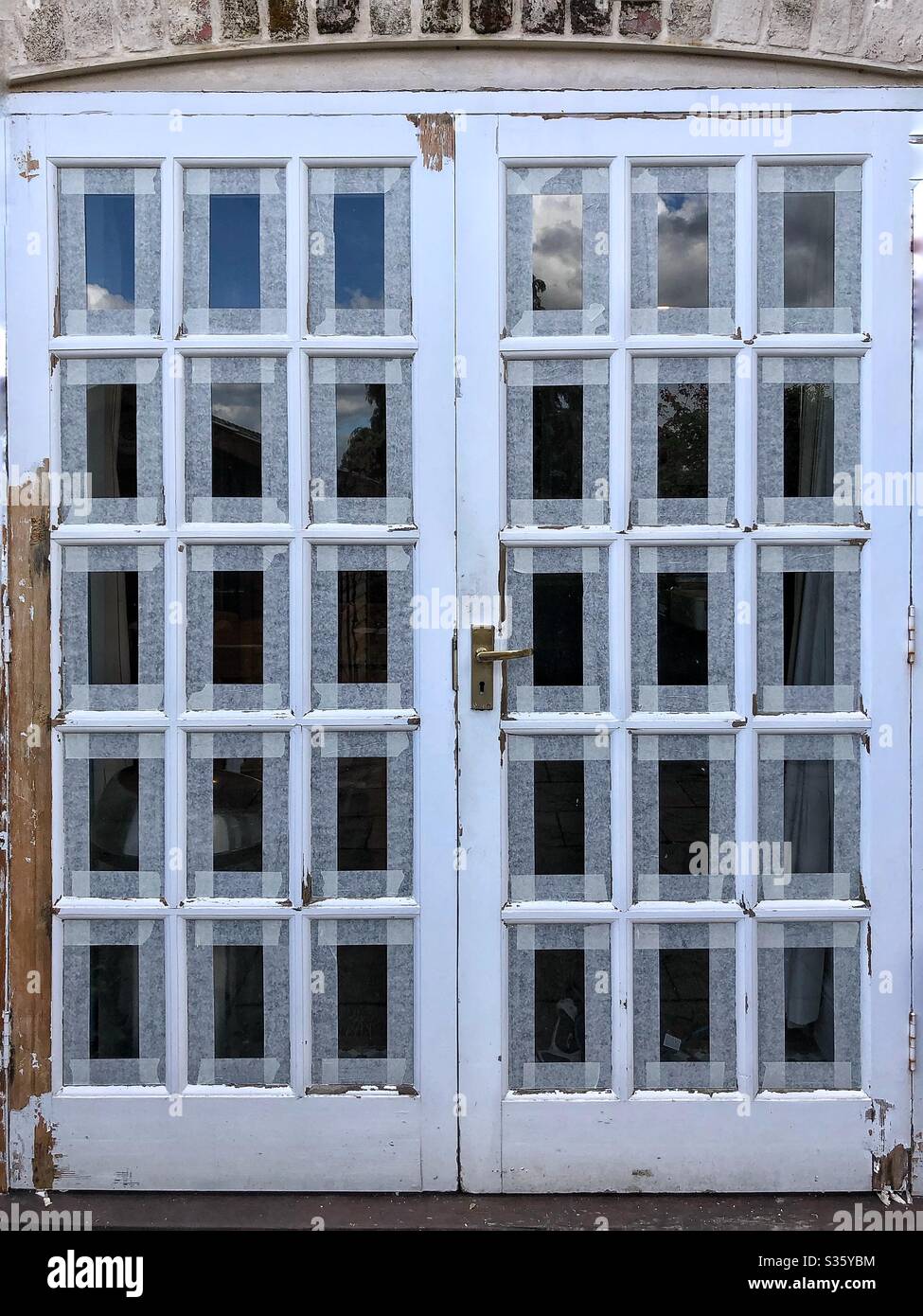 Türen werden renoviert Stockfoto