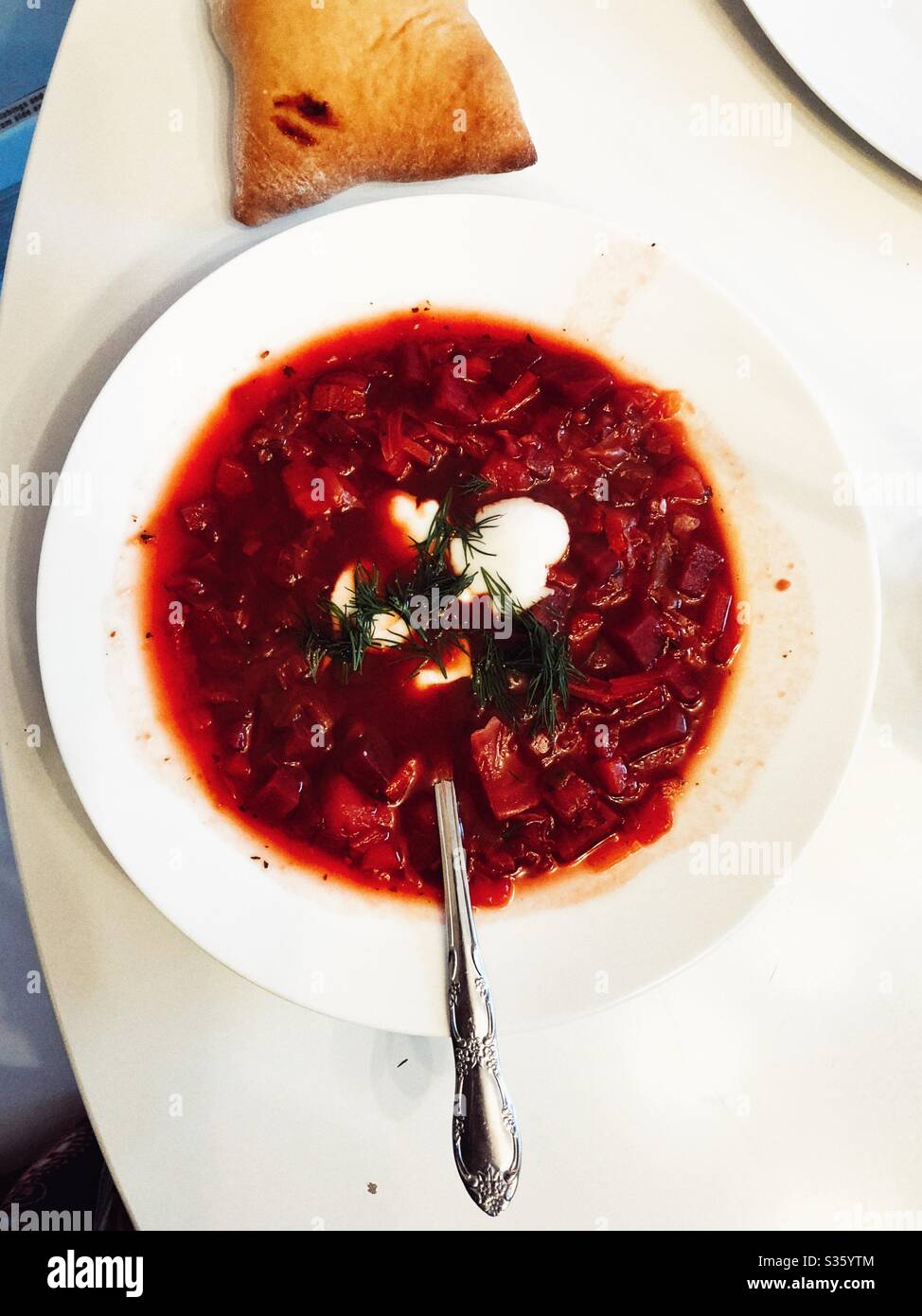 Schüssel Borscht Stockfoto