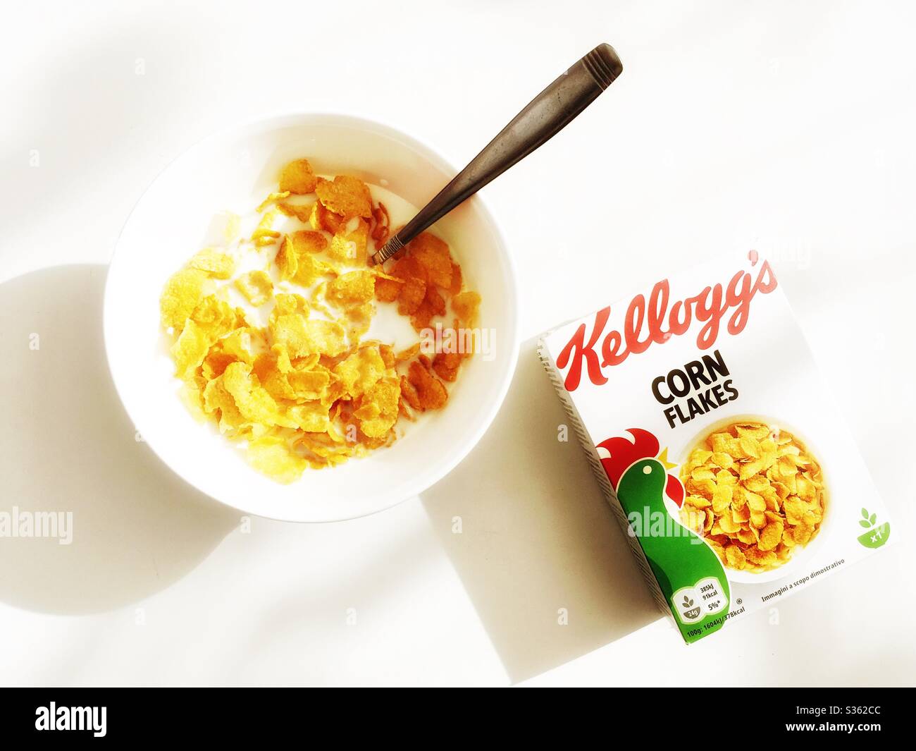 Kellogg's Maisflocken - Smartphone-aufgenommenes Stockfoto