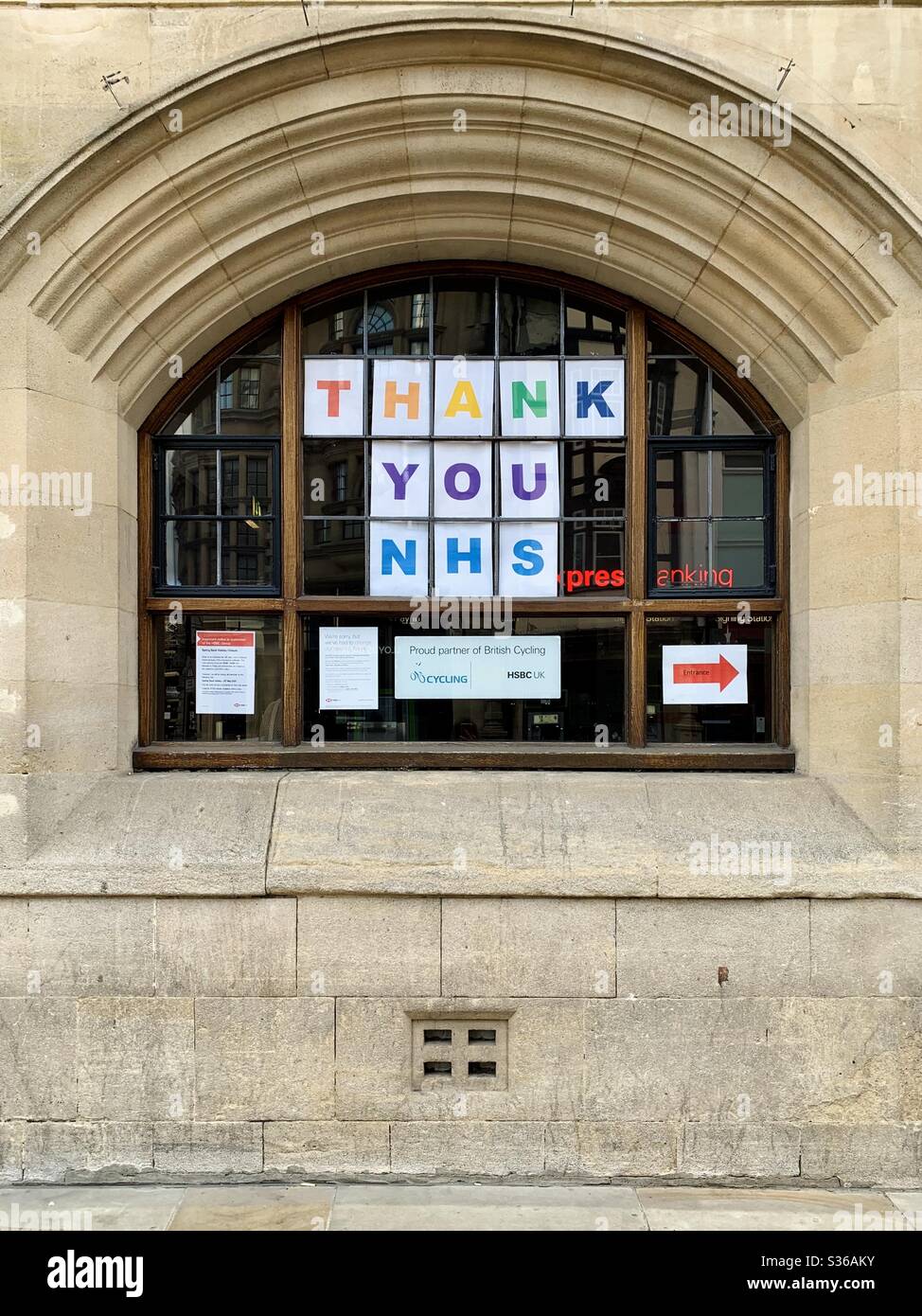 Danke NHS - Smartphone-aufgenommenes Stockfoto