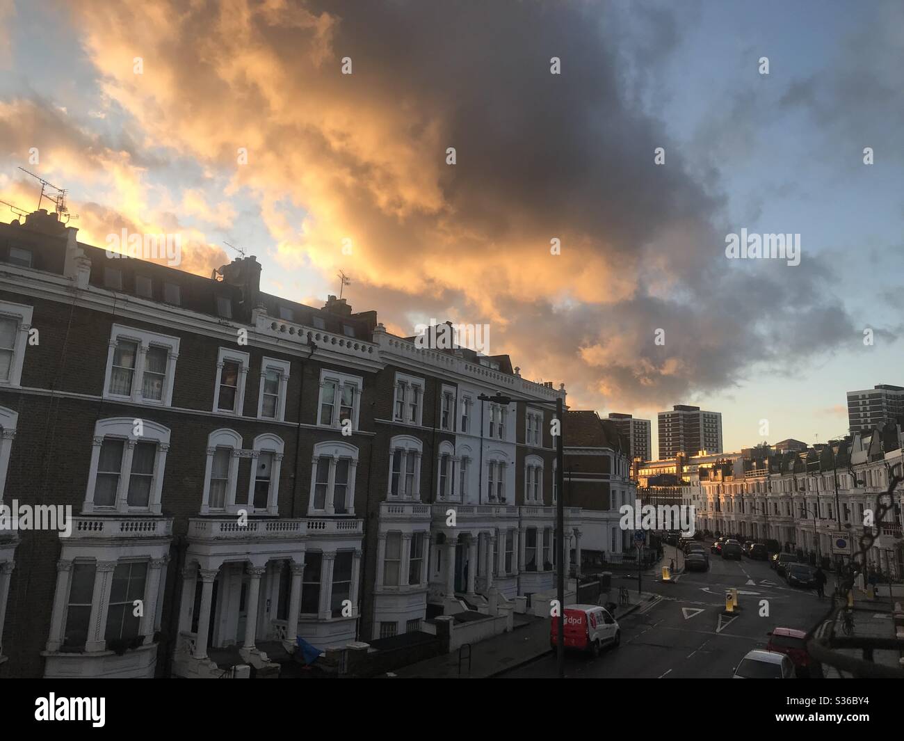 Kensington Sunset, W14 Stockfoto