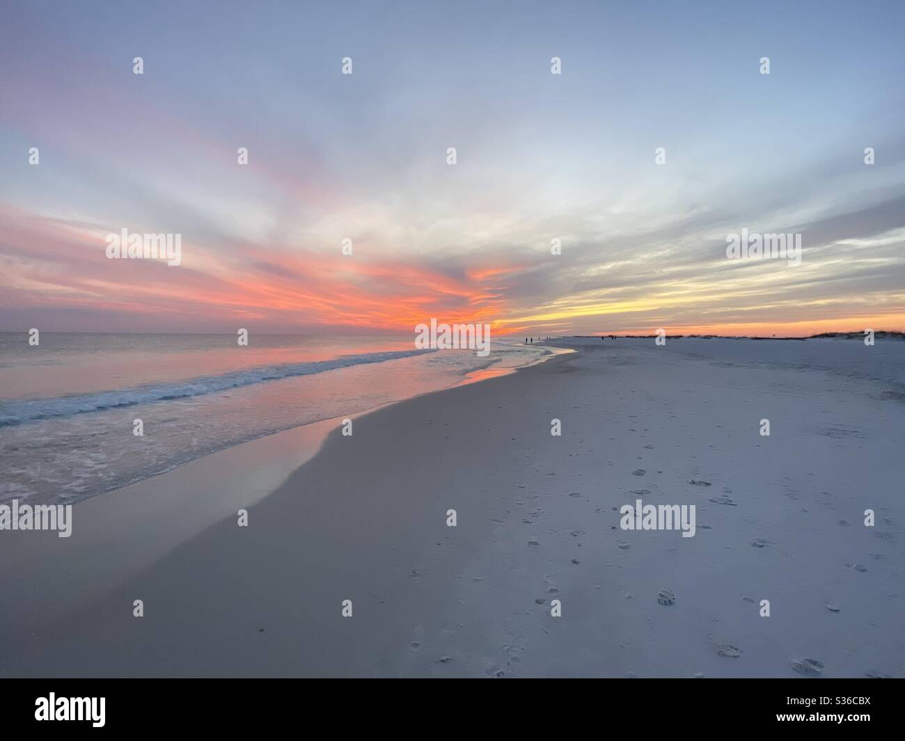 Sonnenuntergang am Pensacola Beach Stockfoto