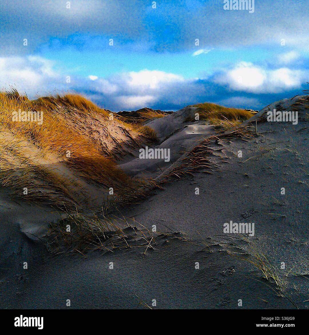 Sanddüne nach dem Sturm in Donegal Stockfoto
