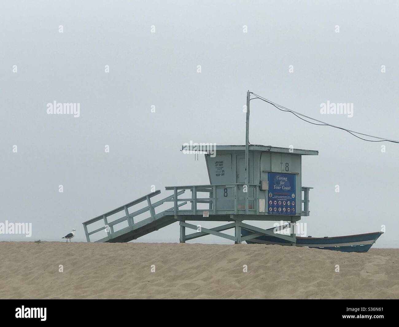 Rettungsschwimmer-stand - Smartphone-aufgenommenes Stockfoto