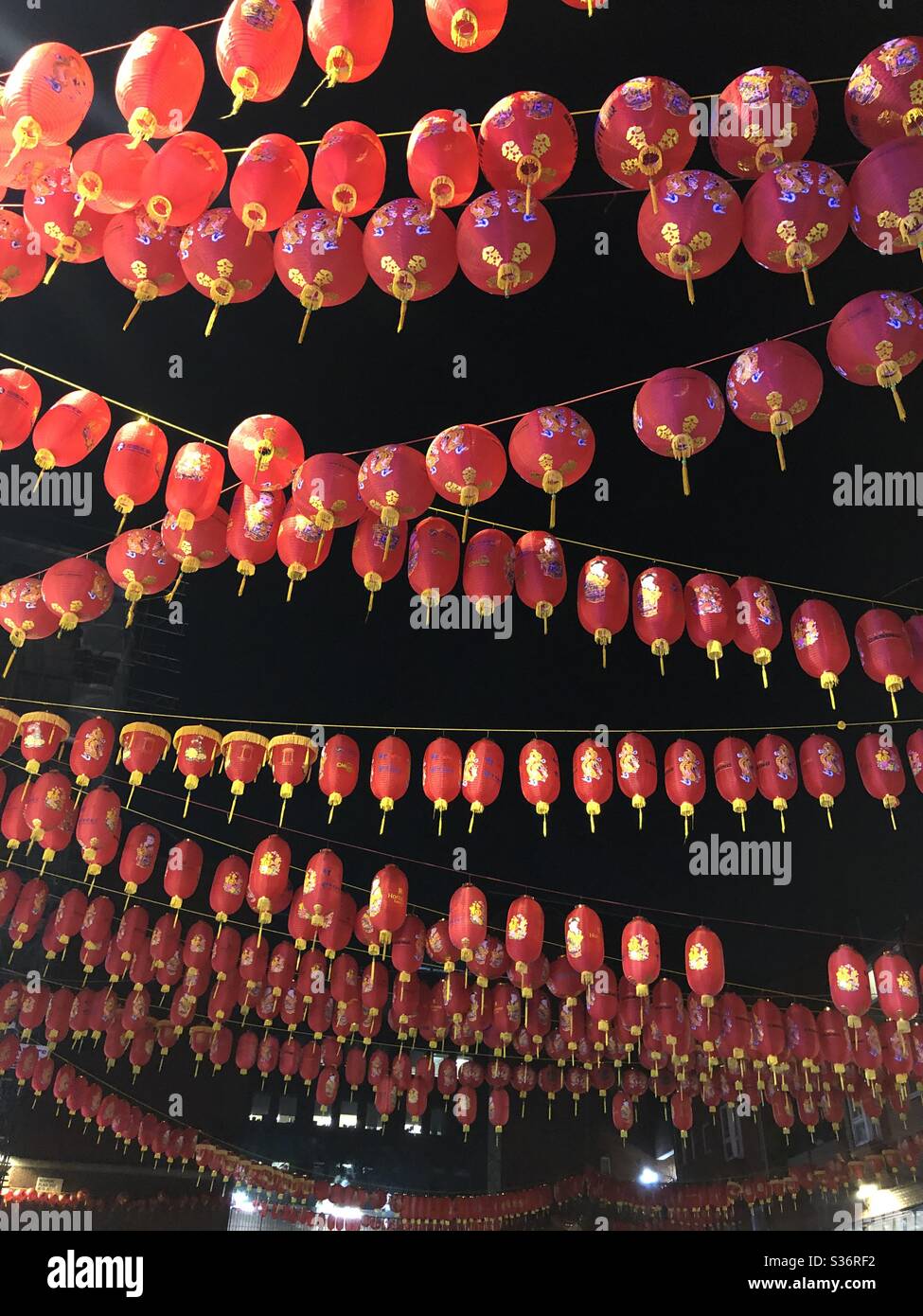 Laternen Chinesisches Neujahr Chinatown London 2020 Stockfoto