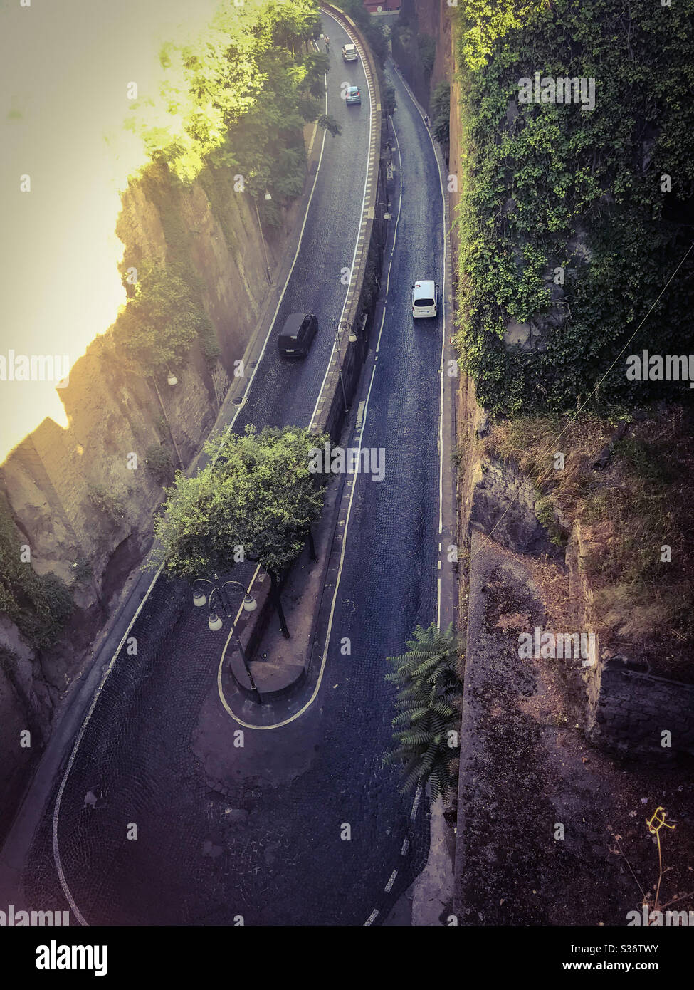 Windige Straße in Sorrento Italien Stockfoto