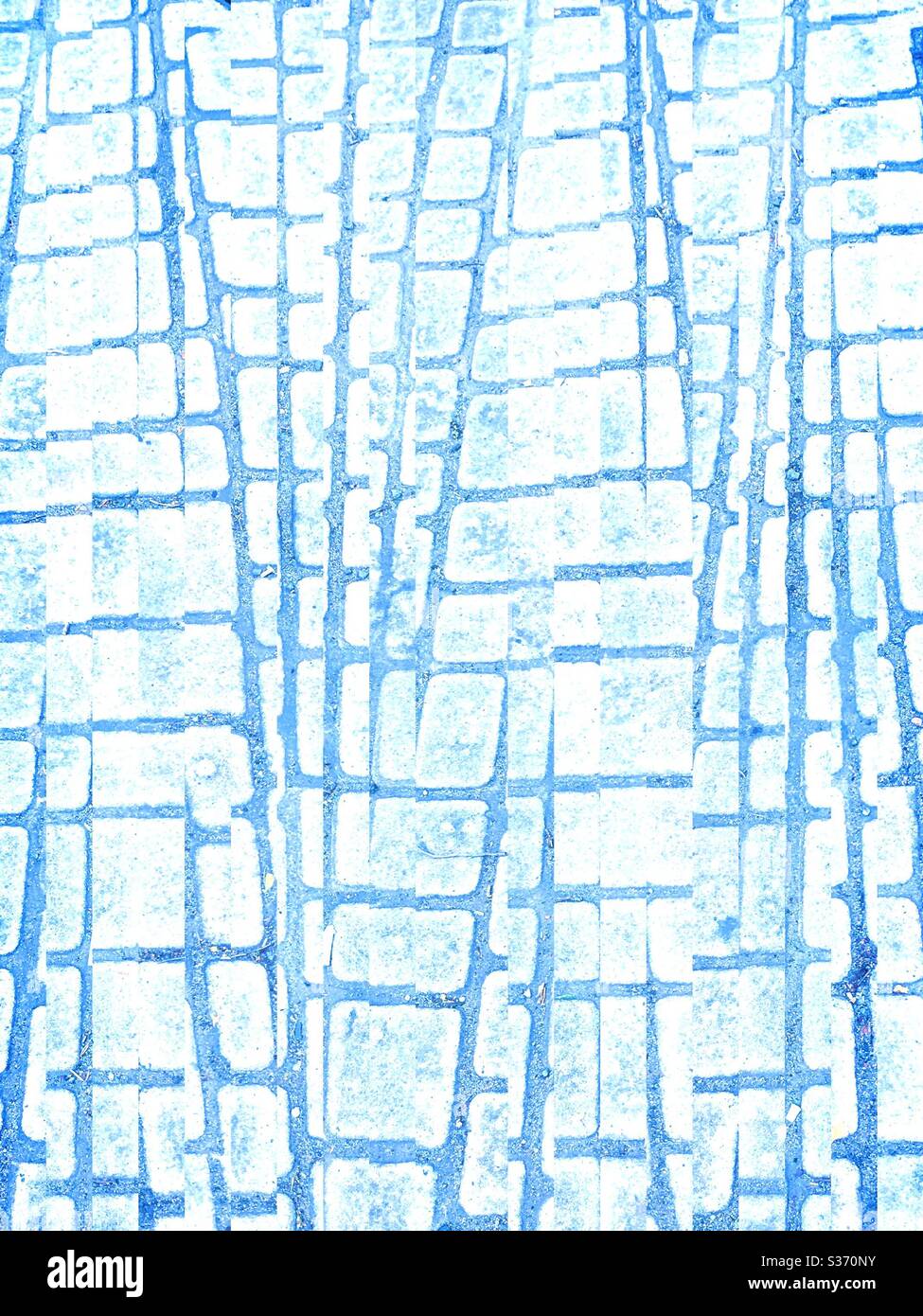 Abstrakte Hintergrundstruktur aus blauen und weißen Linien und Formen Stockfoto