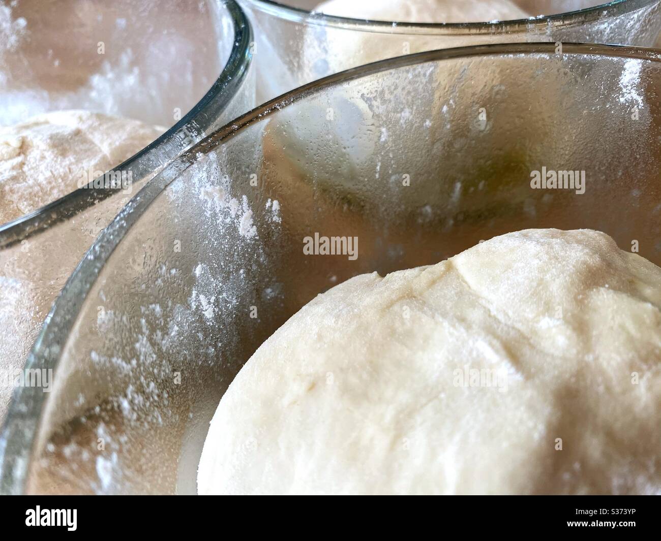 Die Pizza Teig Stockfoto