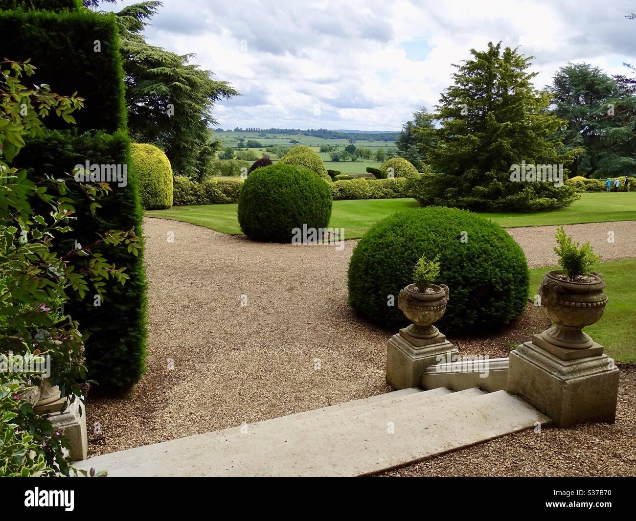 Panoramablick auf die englische Landschaft vom Ascott Estate Stockfoto