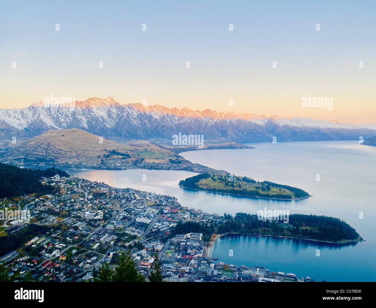 Lake Wakatipu-Queenstown Neuseeland - Smartphone-aufgenommenes Stockfoto