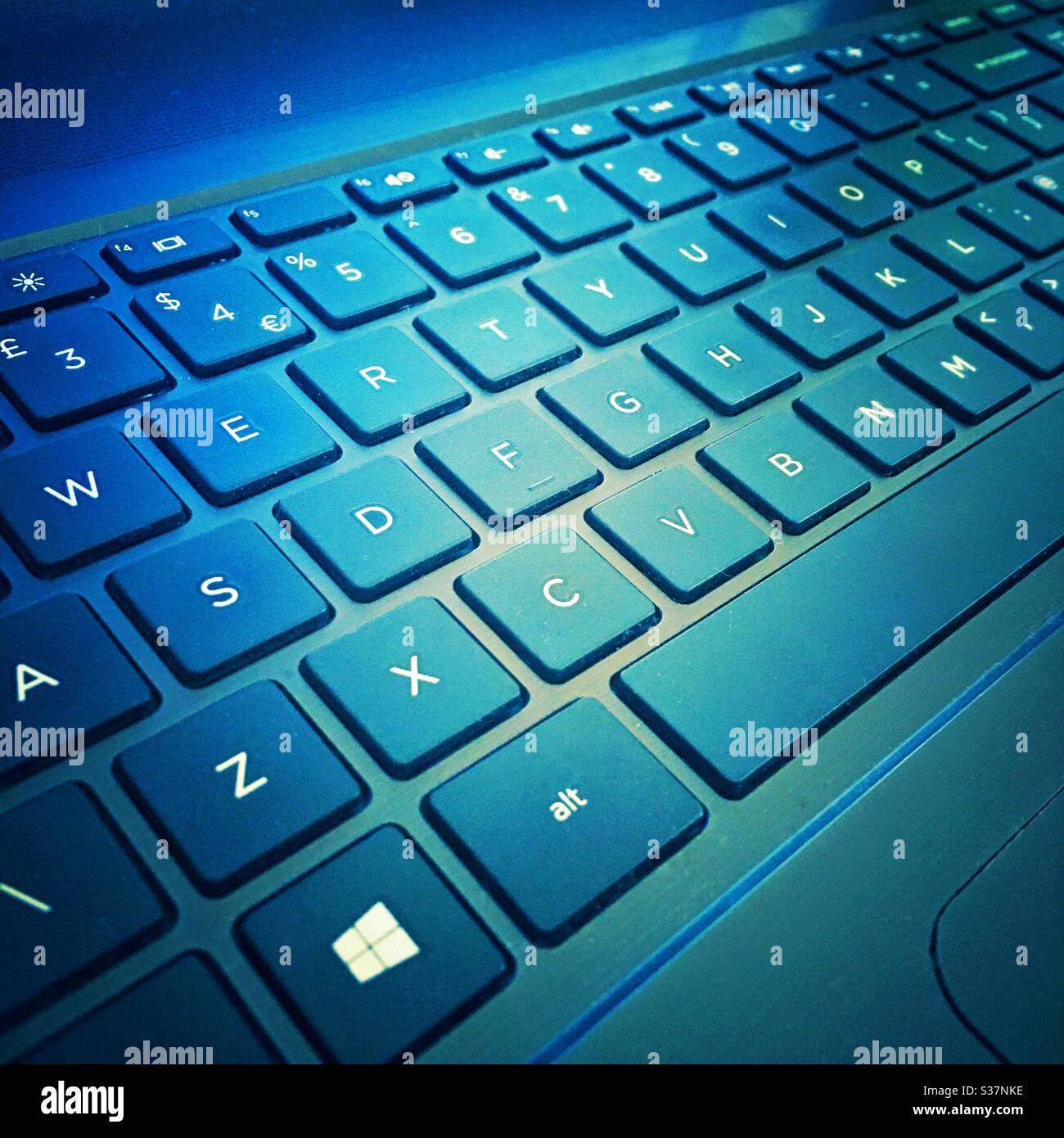 Ein Foto einer Windows-Laptop-Tastatur Stockfoto
