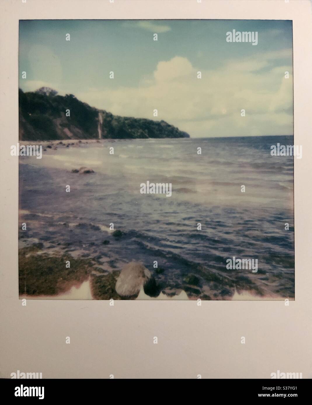 Polaroid Bild des Meeres. Stockfoto