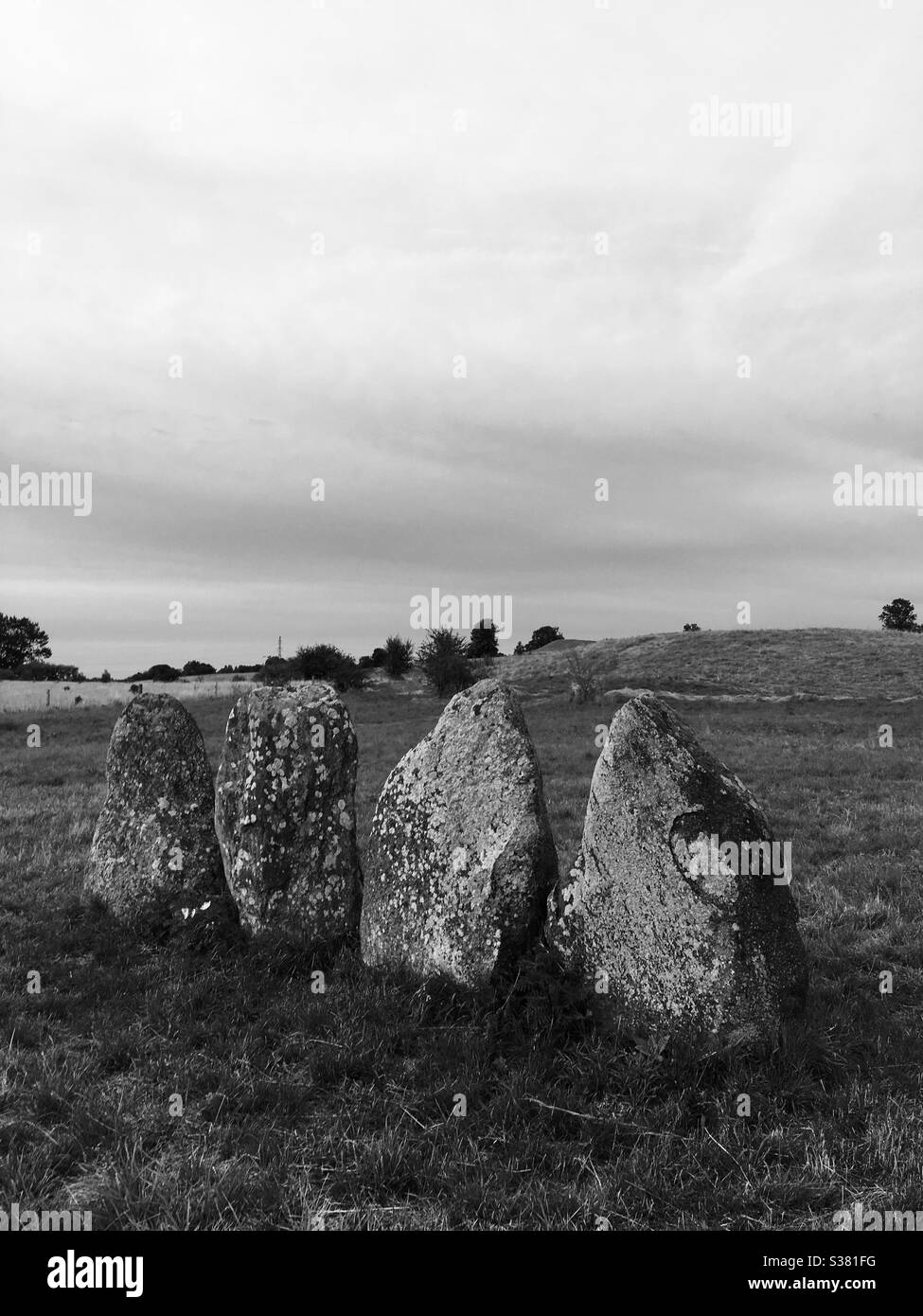 Begräbnis von Wikingerschiffen Stockfoto