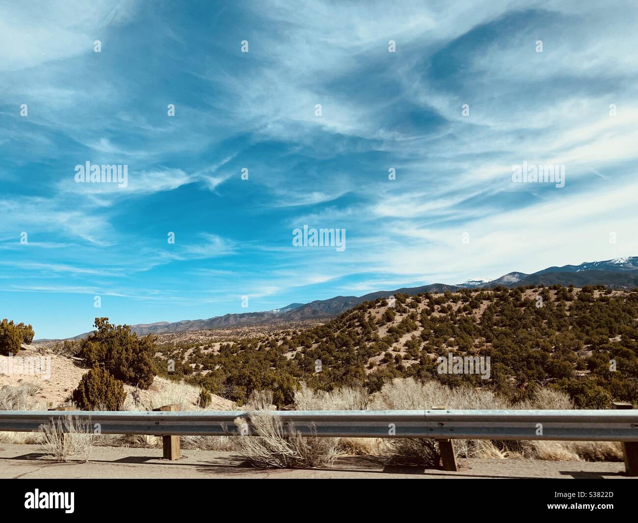 Offene Straßen in New mexico Stockfoto